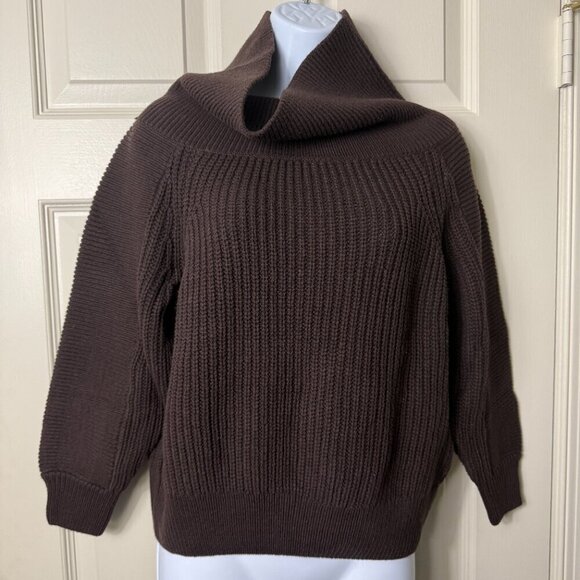 H&M Brown Ribbed Knit Turtleneck Sweater - Size XS - Picture 6 of 6